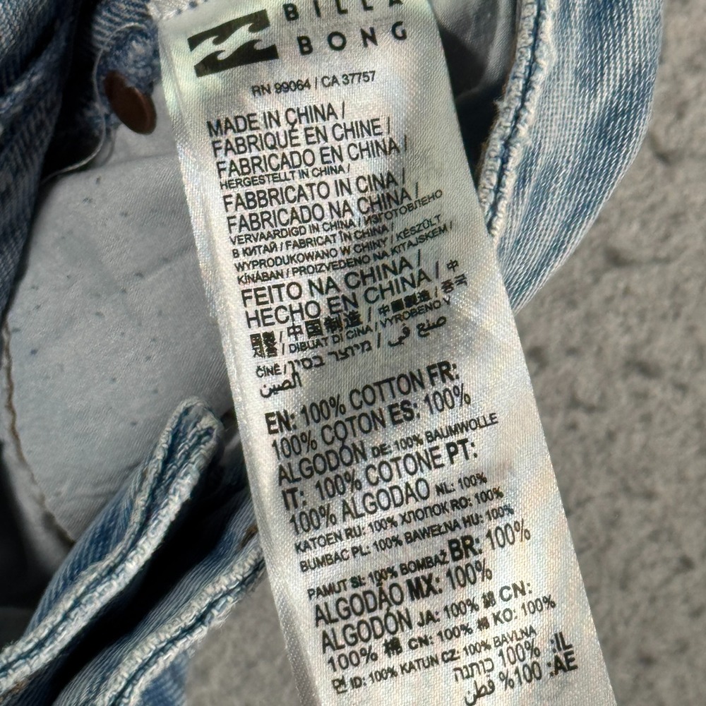 Wrangler X Billabong Extra Flare Jeans Womens 27 Blue Lightwash Patchwork Collab - Picture 14 of 16